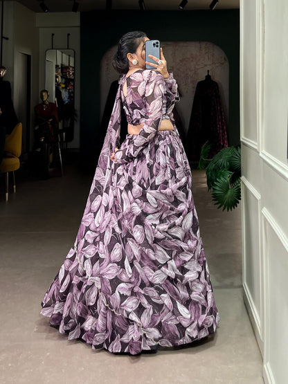 Delightful Tabby Silk Purple Color Lehenga Choli