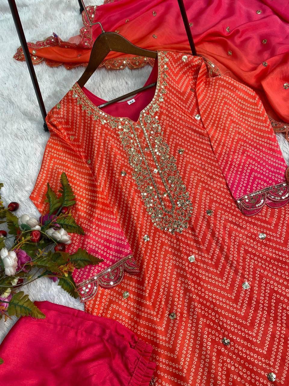 Shilpa Shetty Bollywood Orange With Pink Color Salwar Suit