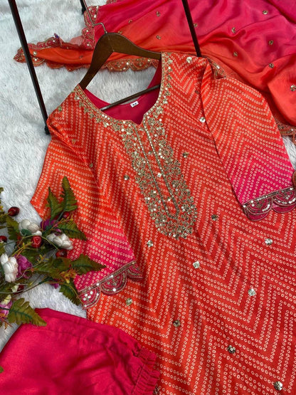 Shilpa Shetty Bollywood Orange With Pink Color Salwar Suit