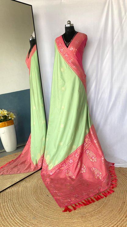 Shining Tone Silk Perrot Color Saree