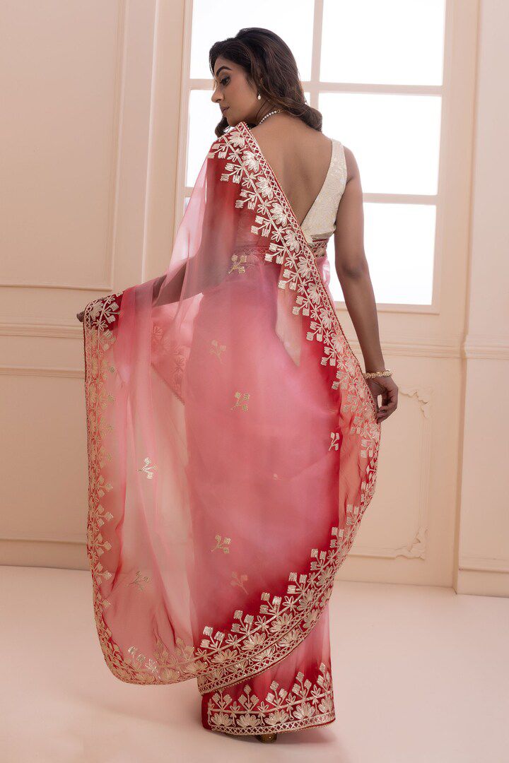 Luxuriant Soft Butterfly Net Pink Color Saree