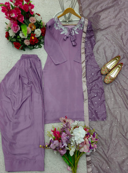 Adorable Sequence Work Onion Color Salwar Suit