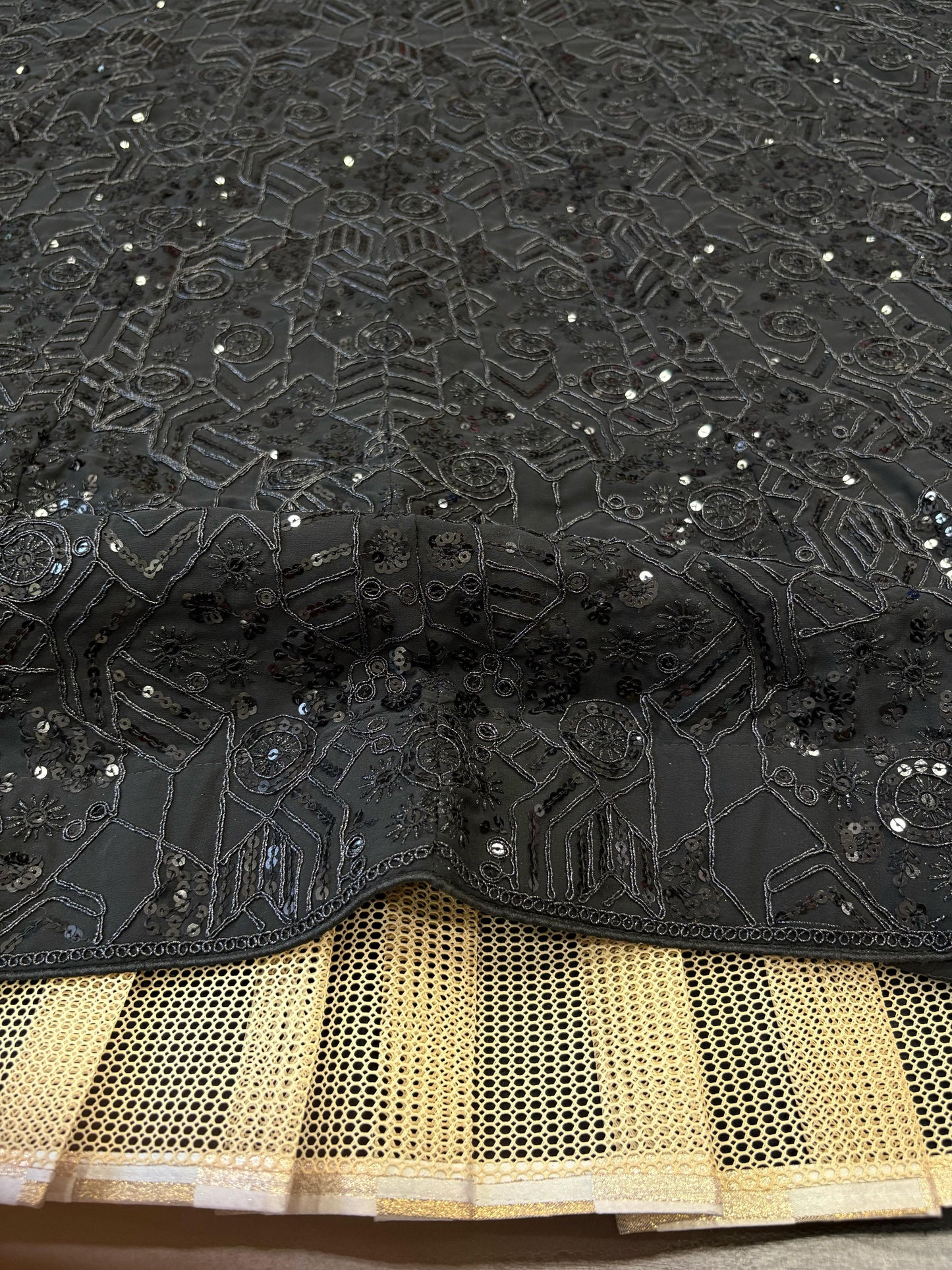 Captivating Georgette Embroidery Black Color Lehenga Choli