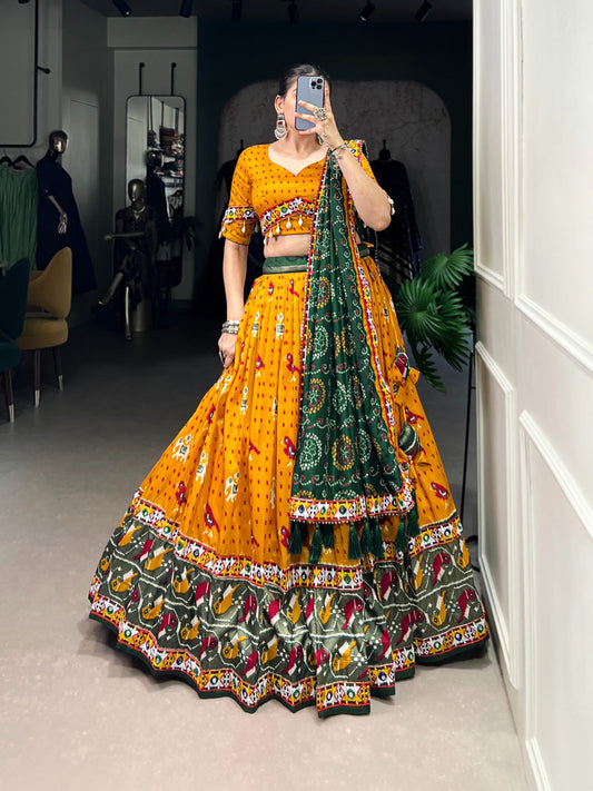 Navratri Special Mustard Color Lehenga Choli