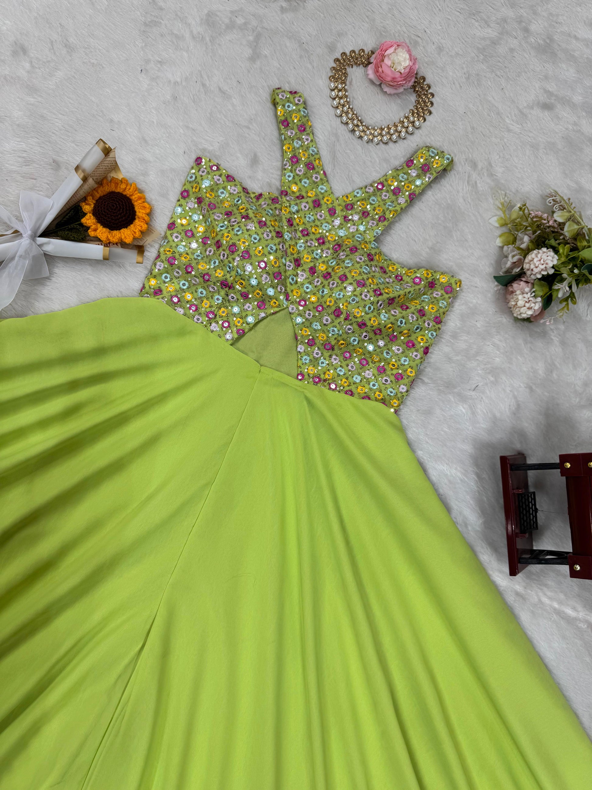 Designer Gorgette Perrot Color Sharara Suit
