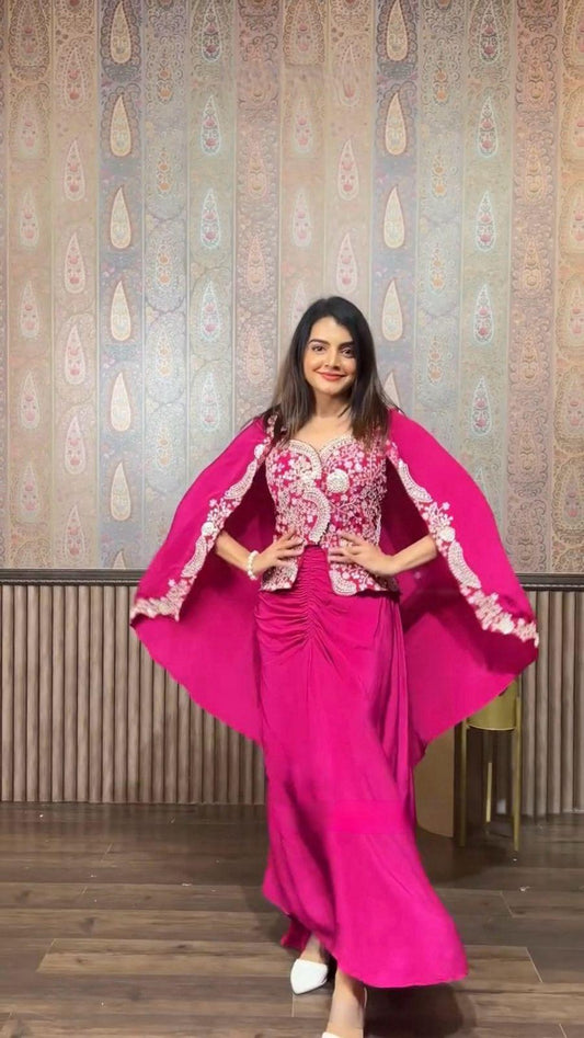Fantastic Pink Color Skirt With Koti