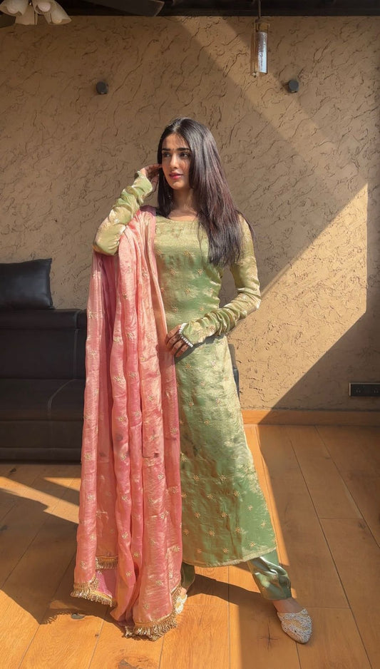 Captivating Jimmy Choo Pista Color Salwar Suit