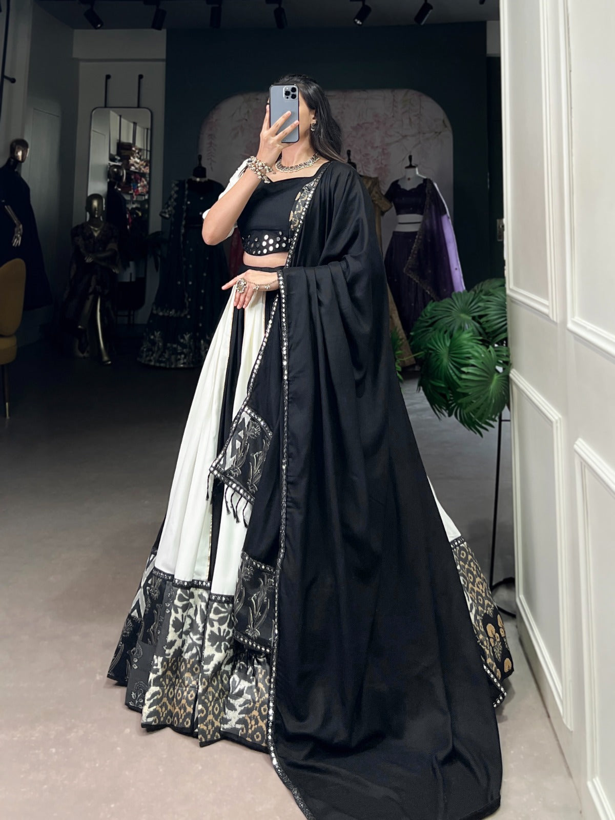 Fabulous Black Color Pure Rayon Lehenga Choli