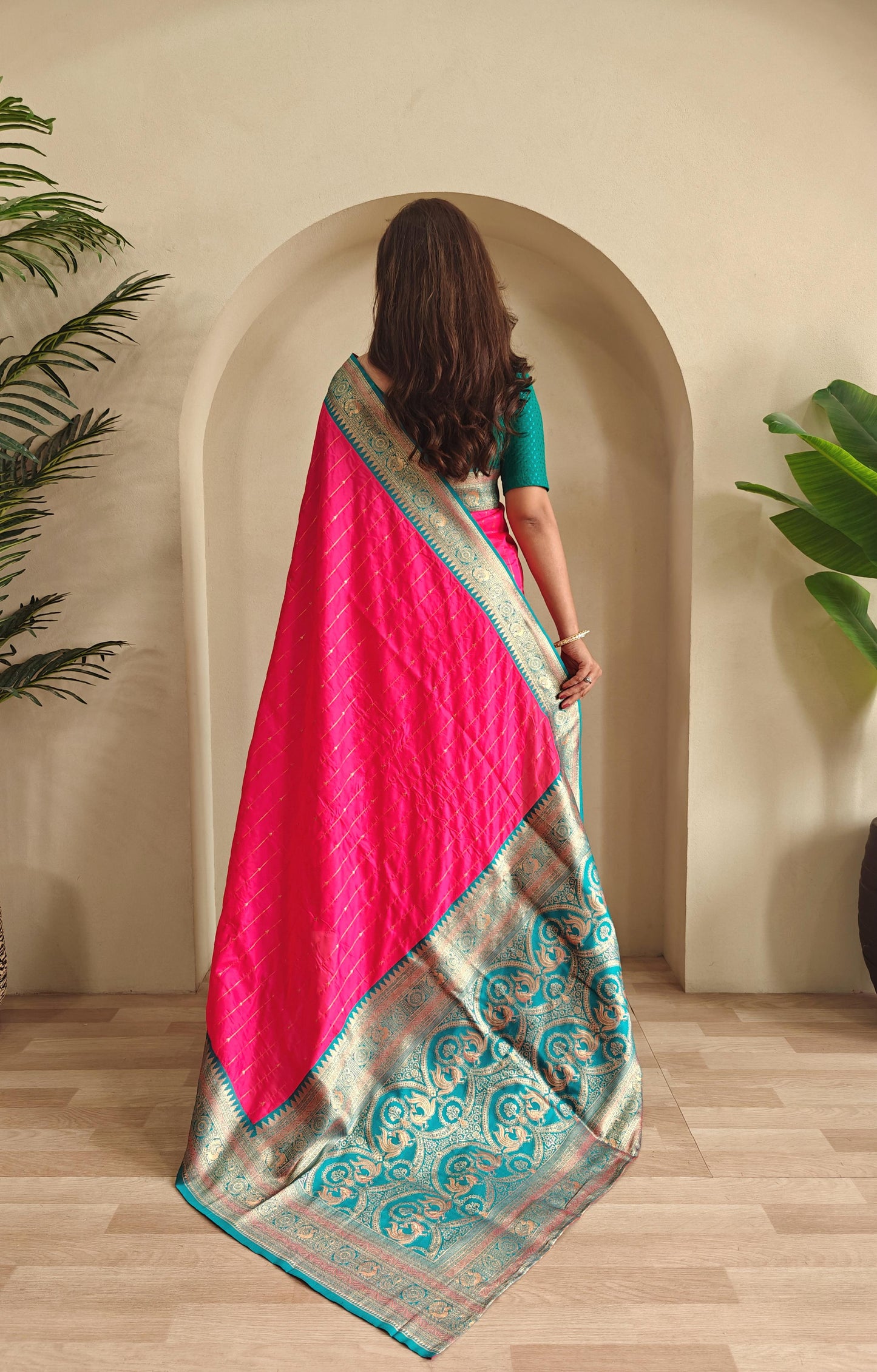 Casual Wear Pink Color Paithani Silk Saree