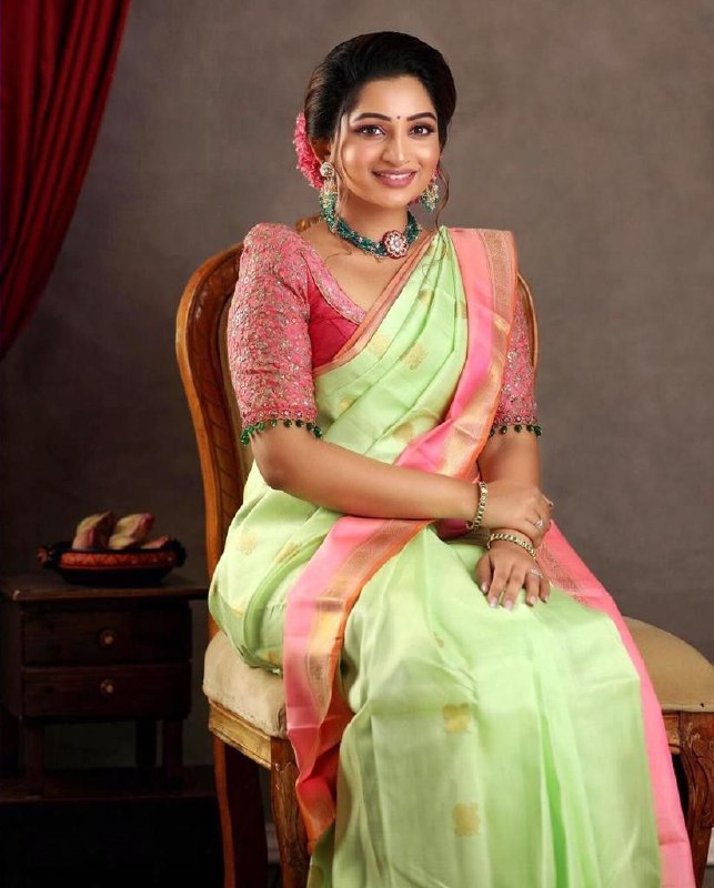 Wonderful Pista Green And Pink Color Silk Saree