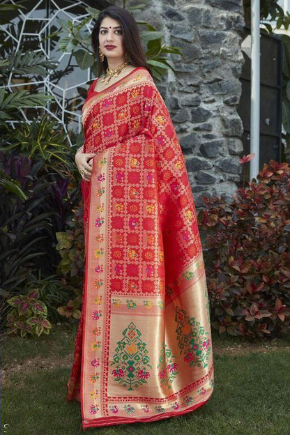 Beautiful Red Color Wedding Wear Saree
