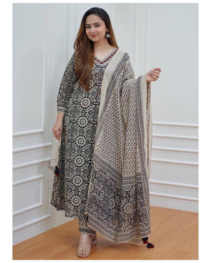 Elegant Navy Blue Color Real Mirror Hand Work Kurti Pair