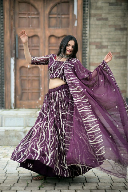 Glimmering Sequence Work Wine Color Lehenga Choli