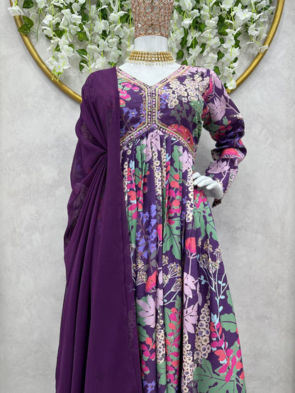 Fashionable Multi Color Handwork Kurti Set