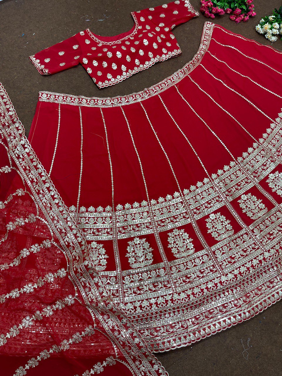 Bridal Wear Coding Sequence Work Red Lehenga Choli
