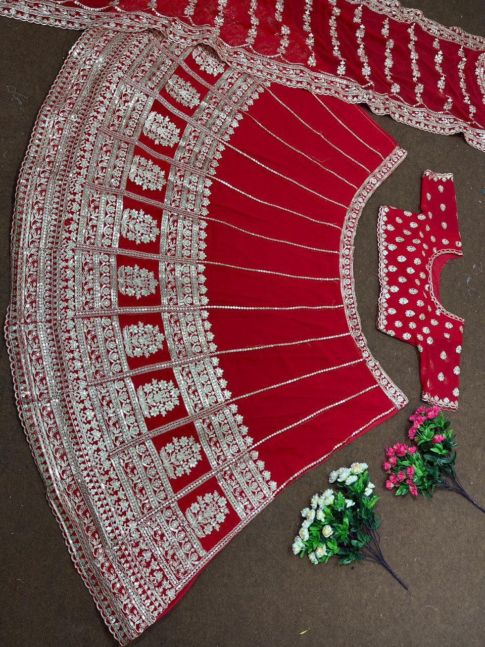 Bridal Wear Coding Sequence Work Red Lehenga Choli