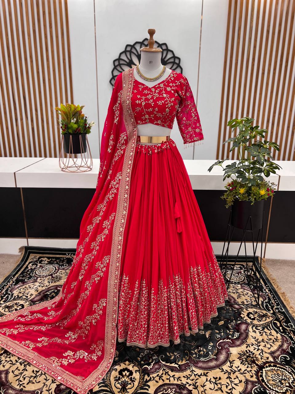 Engagement Wear Pink Color Beautiful Lehenga Choli