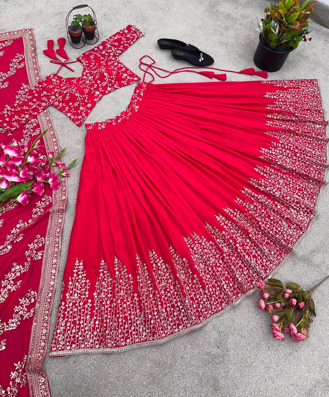 Engagement Wear Pink Color Beautiful Lehenga Choli