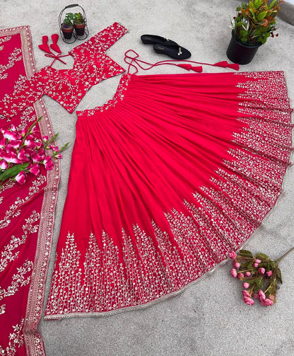 Engagement Wear Pink Color Beautiful Lehenga Choli
