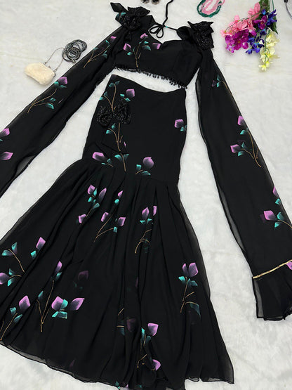 Stylish Black Color Designer Lehenga Choli