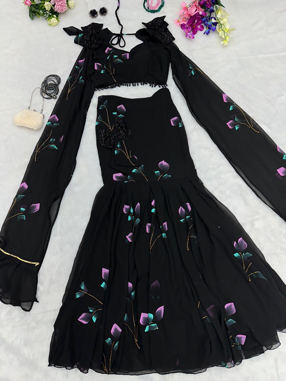 Stylish Black Color Designer Lehenga Choli