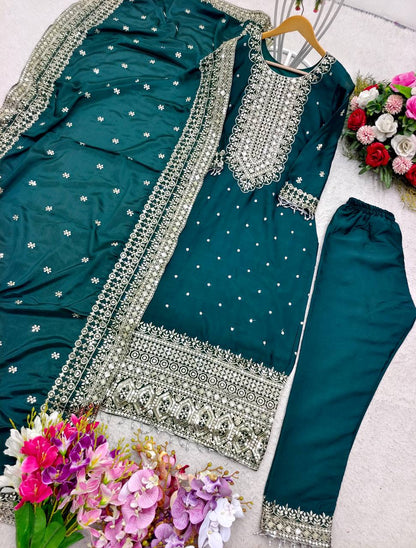 Good Looking Teal Green Color Salwar Suit