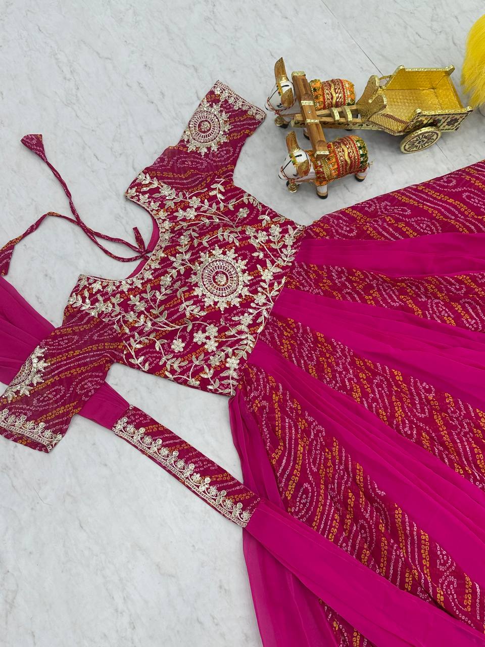 Adorable Outstanding Pink Gown With Dupatta