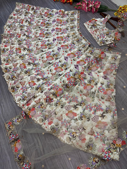 Pattern Wedding & Party Wear Multi Color Sequins Work Lehenga Choli