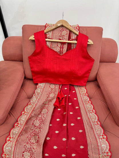 Presenting Red Color Kota Silk Saree