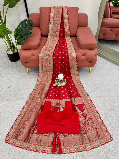 Presenting Red Color Kota Silk Saree