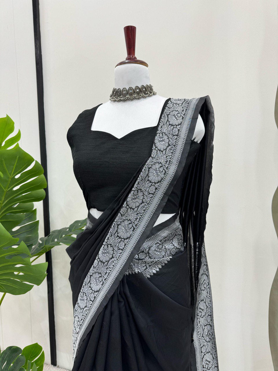 Wonderful Kota Silk Black Color Saree
