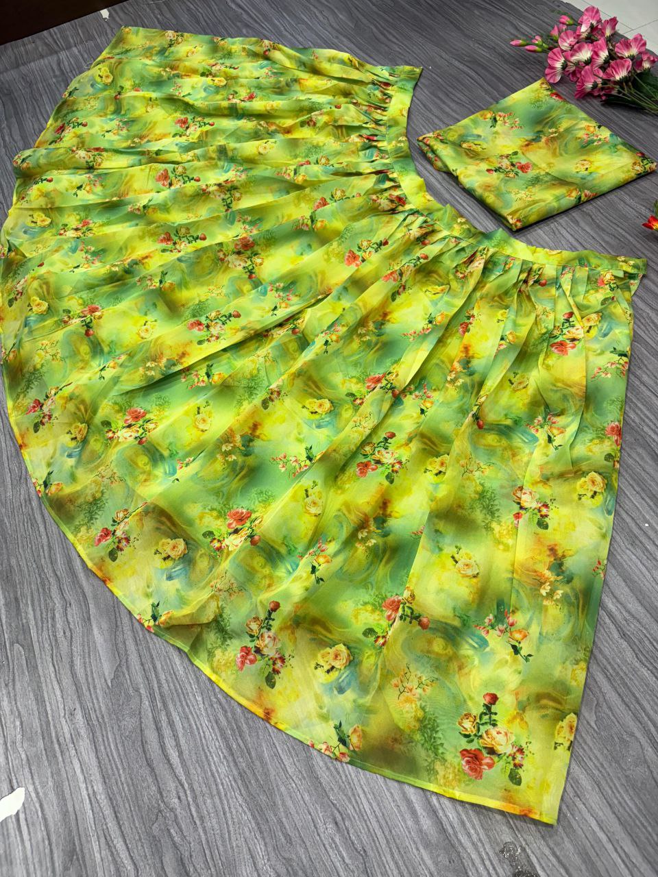 Graceful Tabby Silk Perrot Color Lehenga Choli