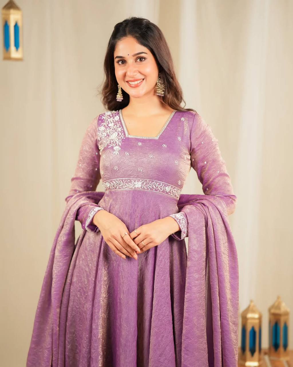 Charming Sequence Work Lavender Color Gown