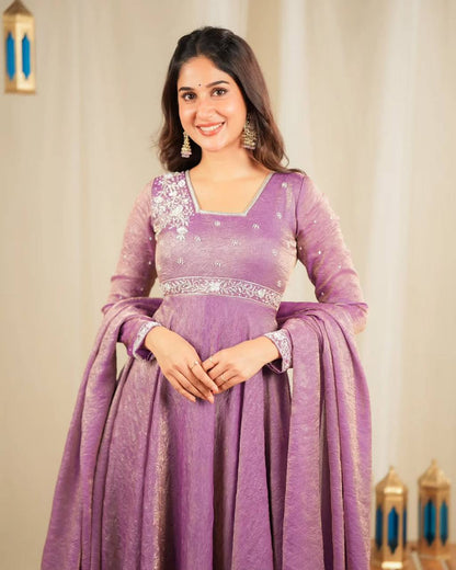 Charming Sequence Work Lavender Color Gown