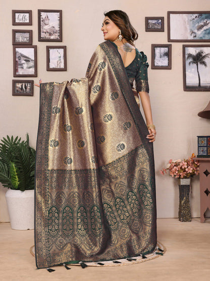 Admiring Tissue Silk Green Color Saree