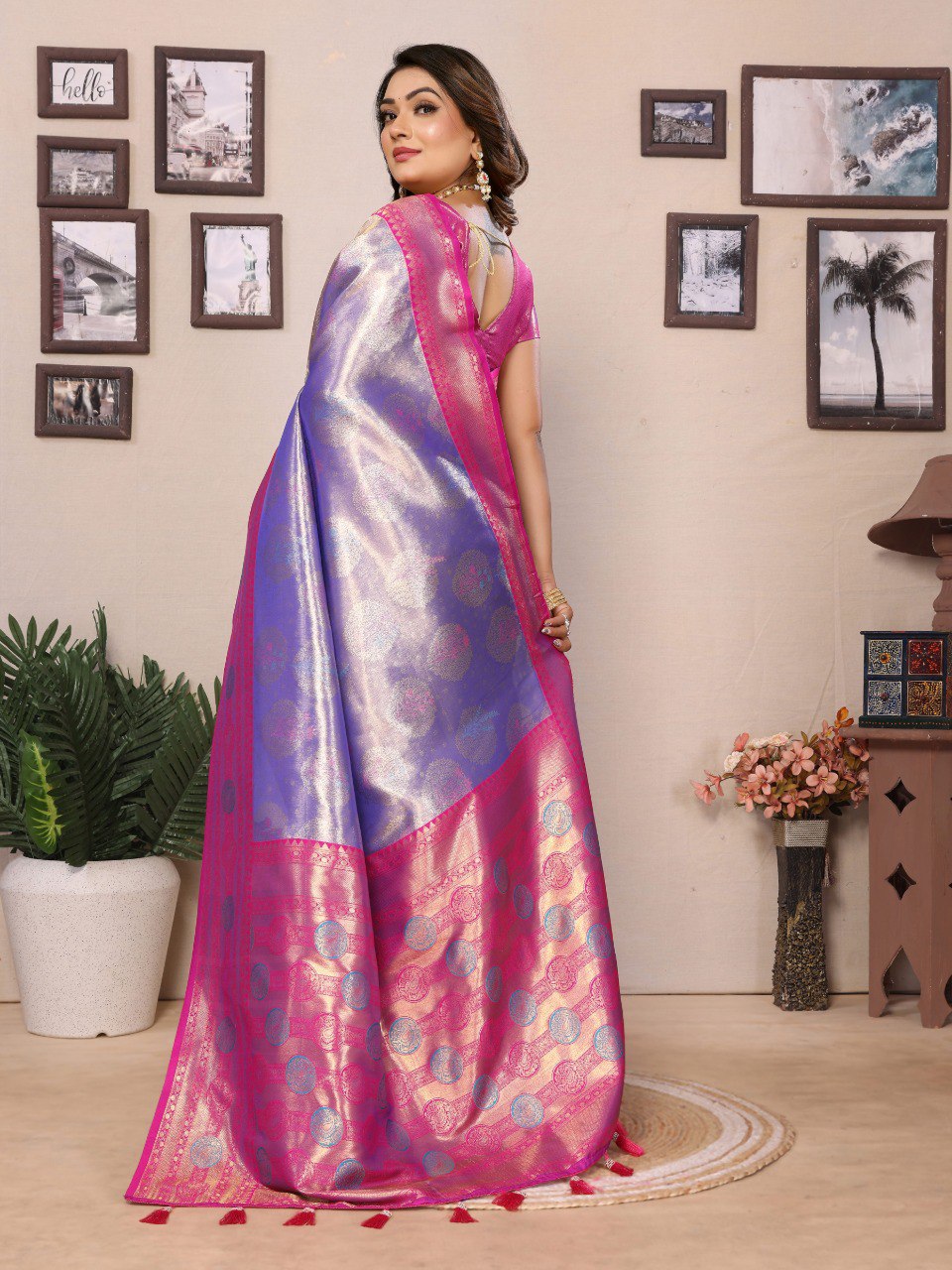 Presenting Paithani Banarasi Silk Purple & Pink Color Saree