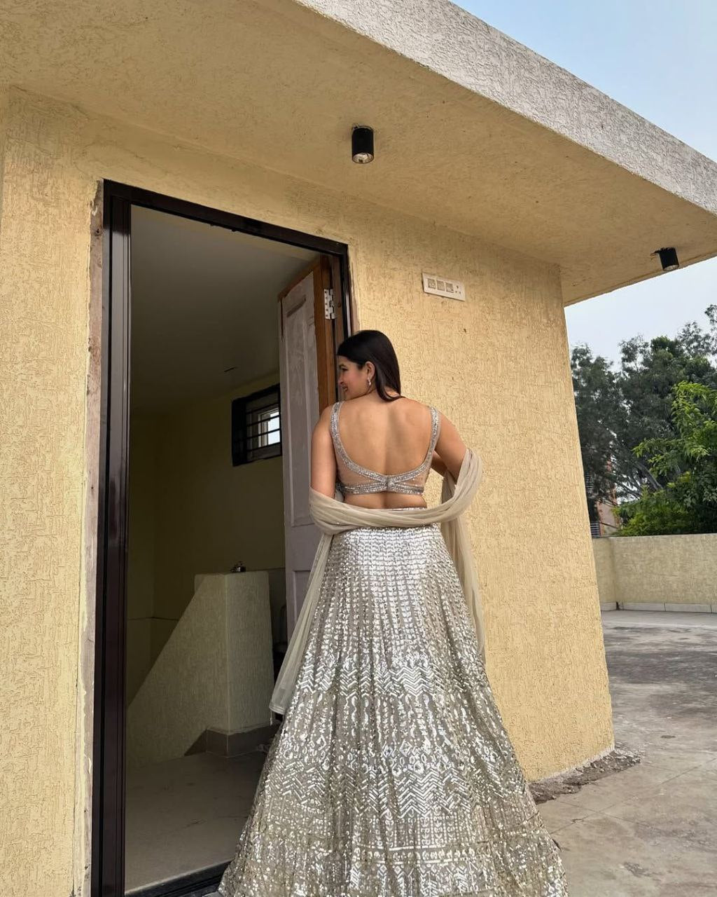 Sangeet Wear Rangoli Silk Embroidery Work Silver Color Lehenga Choli