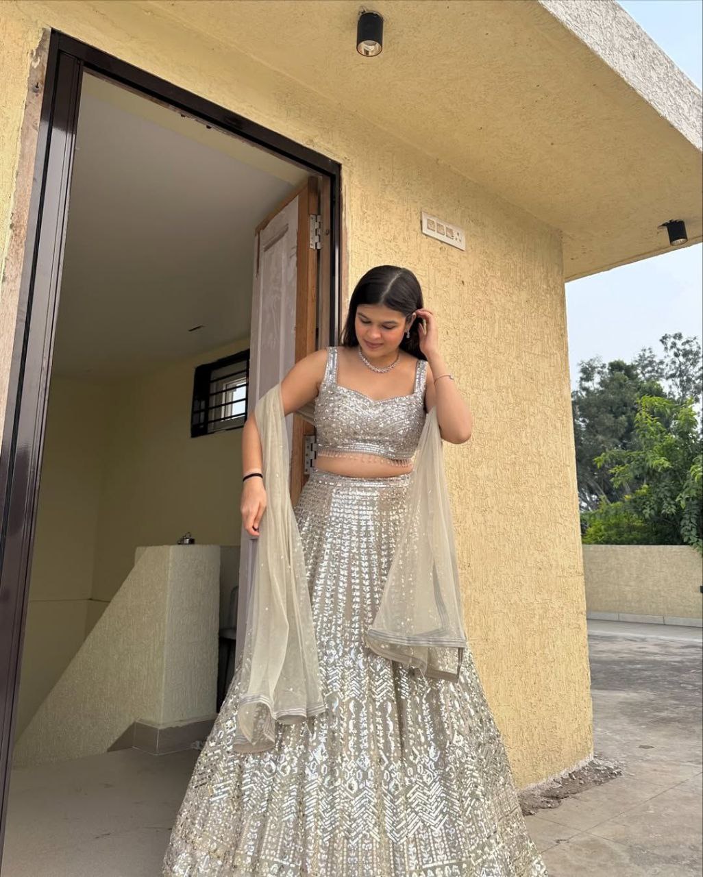 Sangeet Wear Rangoli Silk Embroidery Work Silver Color Lehenga Choli