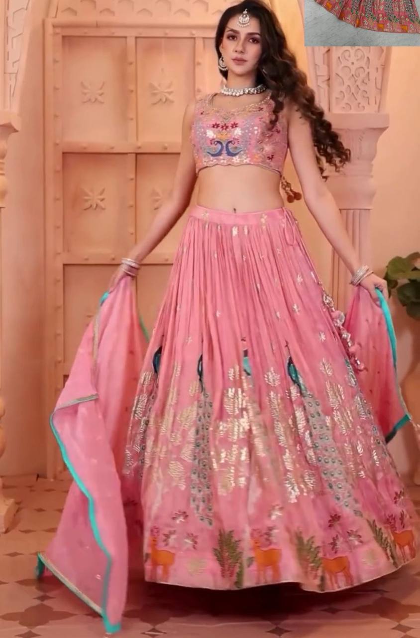 Superhit Sequence Work Pink Color Lehenga Choli