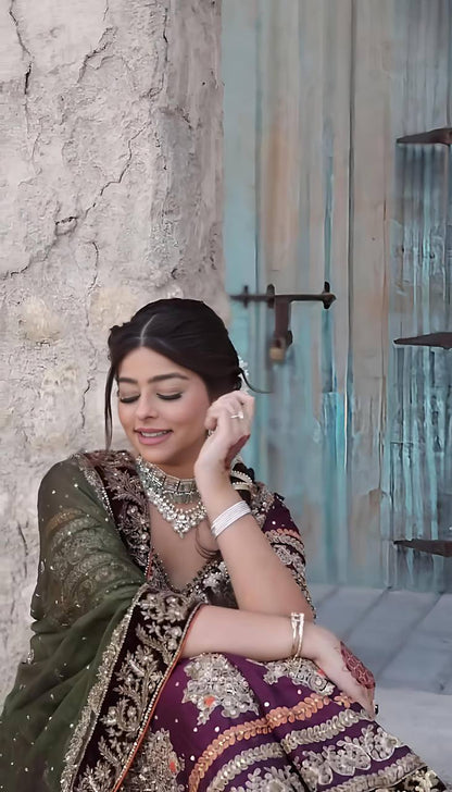 Eyes Catching Georgette Wine Color Sharara Suit