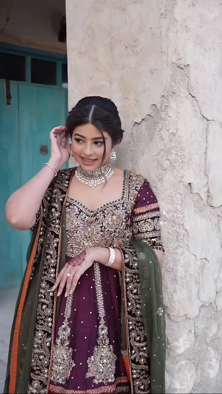 Eyes Catching Georgette Wine Color Sharara Suit