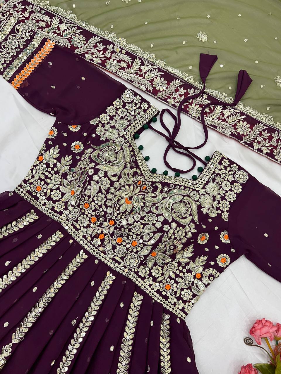 Eyes Catching Georgette Wine Color Sharara Suit