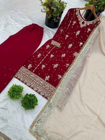 Awesome Sequence Work Red Color Salwar Suit