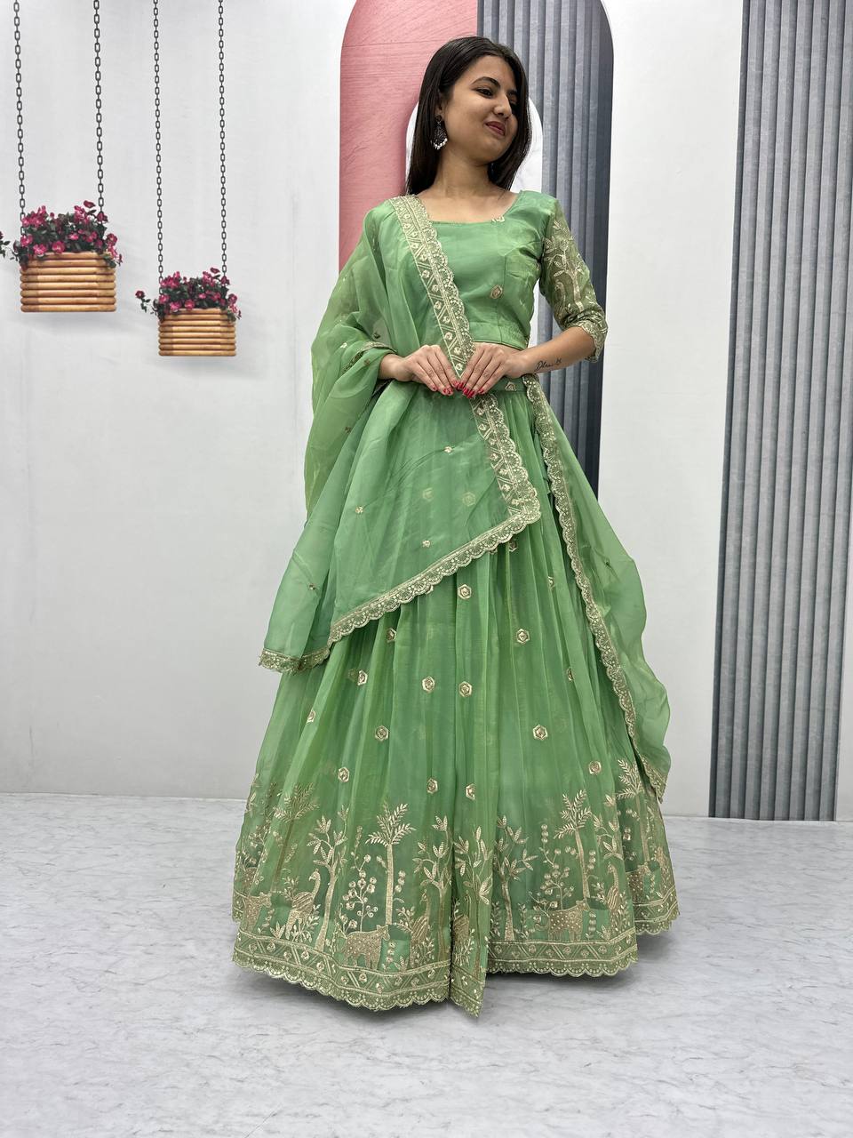 Ravishing Embroidery Work Lavender Color Lehenga Choli