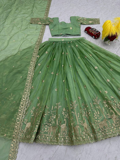 Ravishing Embroidery Work Lavender Color Lehenga Choli