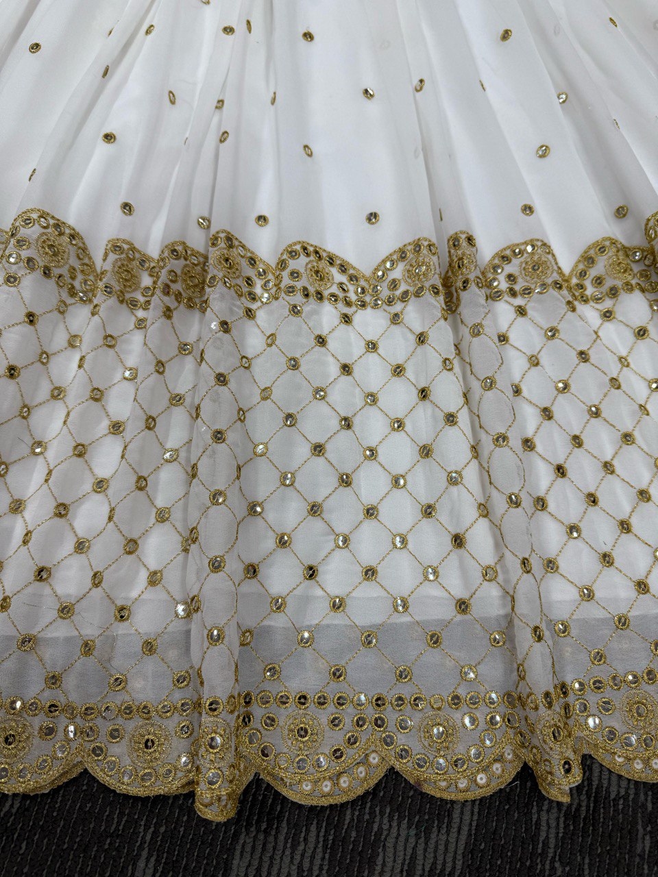 Glimmering Georgette White Color Long Gown
