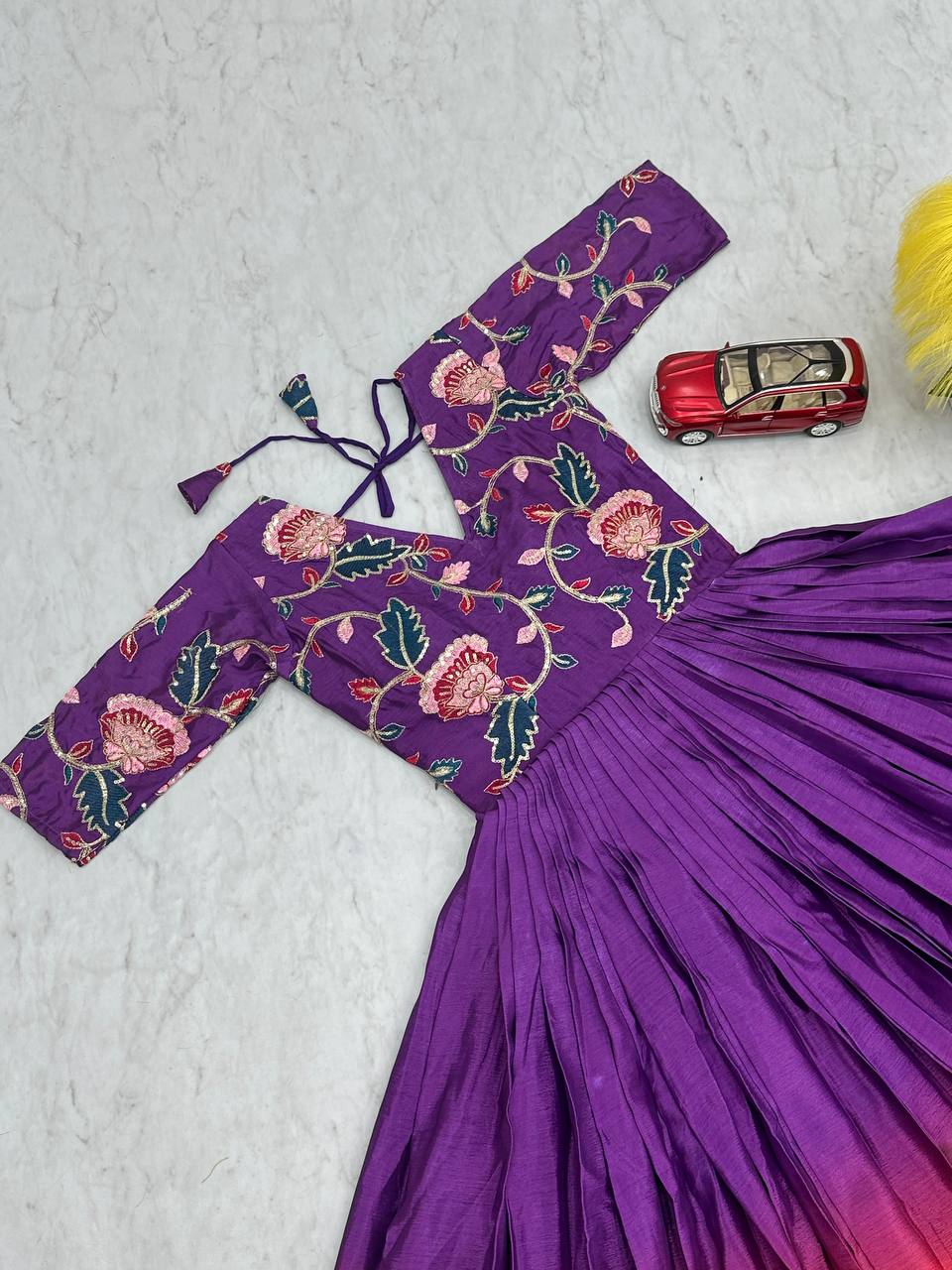 Glorious Chinon Sequence Work Purple Color Gown