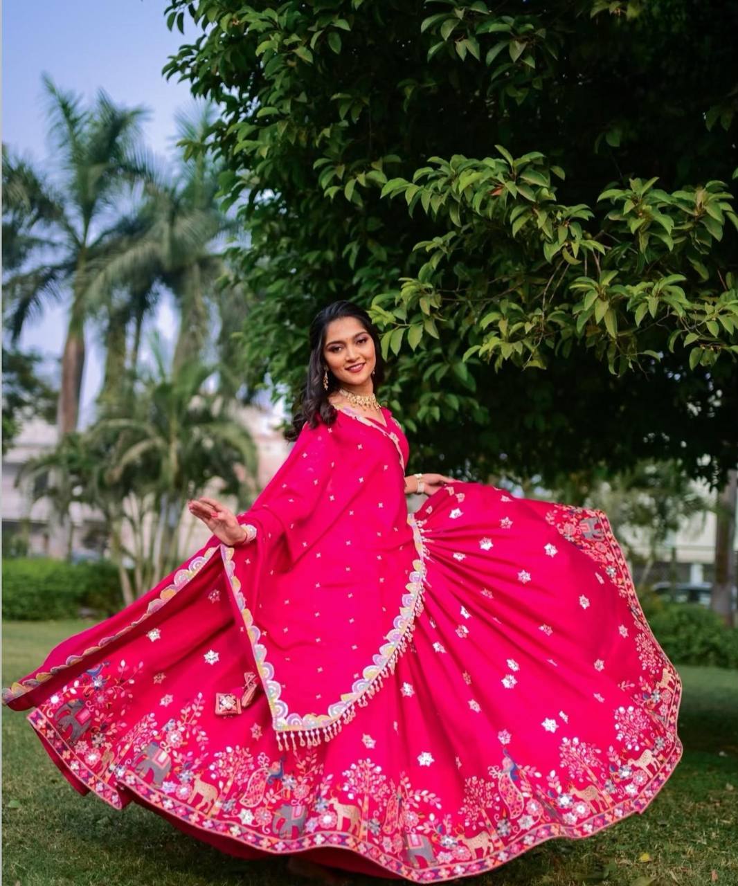 Awesome Chinon Pink Color Sequence Work Lehenga Choli