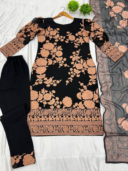 Adorable Georgette Black Color Salwar Suit