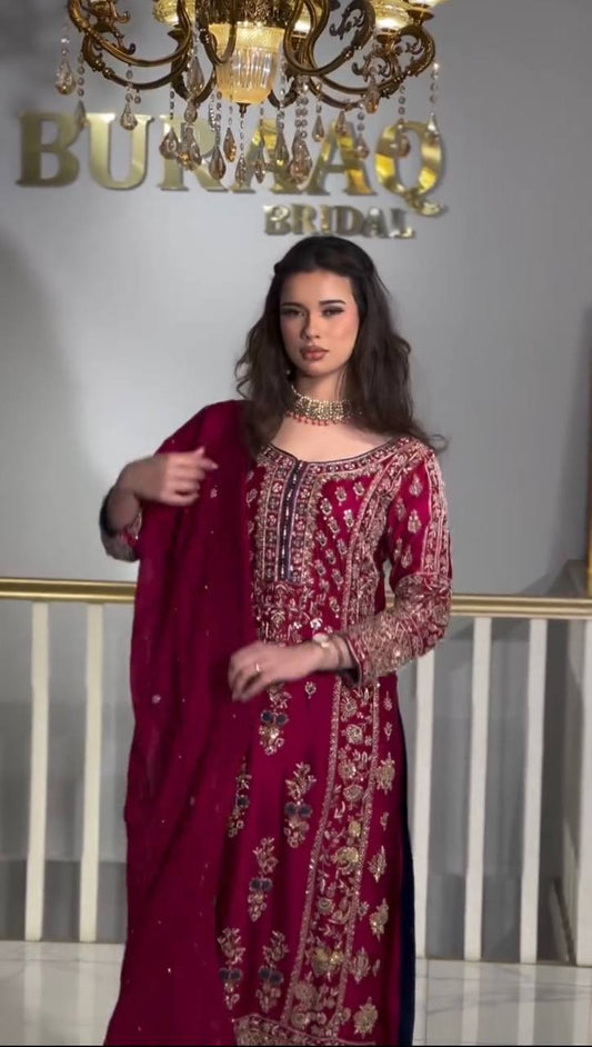 Peaceful  Embroidery Work Pink Color Salwar Suit
